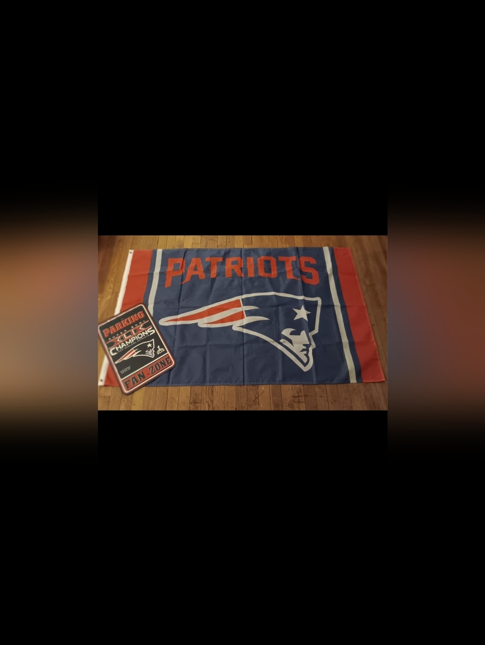New England Patriots Fan Merch - Flag & Parking Sign